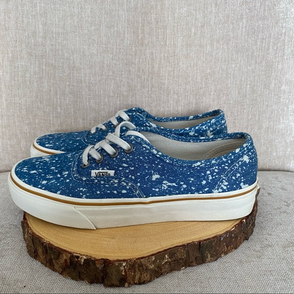 Vans Authentic Denim Splatter Shoes - Picture 1 of 10
